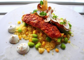 Zapečené cuketky plněné ricottou a žampiony s kuskusem